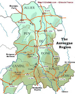 Map of Auvergne