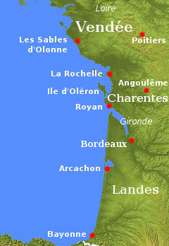 Map Of Western France Coastline The Atlantic Coast Of France From Vendée To The Pyrenees