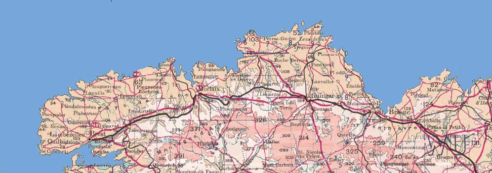 Road Map Of Brittany   Brittany Map 4 