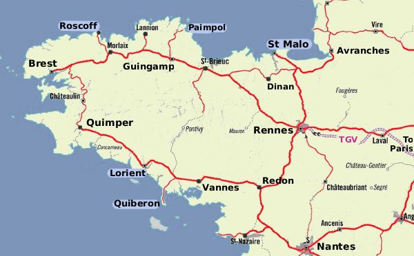 Map Of Brittany And Normandy France Maps Of Brittany