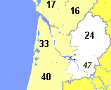 Map of Dordogne Lot & Garonne