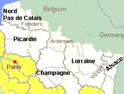 Map of north east France