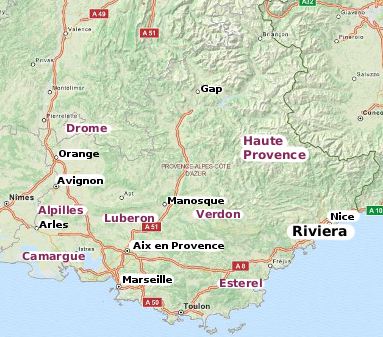 Map Of Provence Villages The Cities, Towns And Areas Of Provence